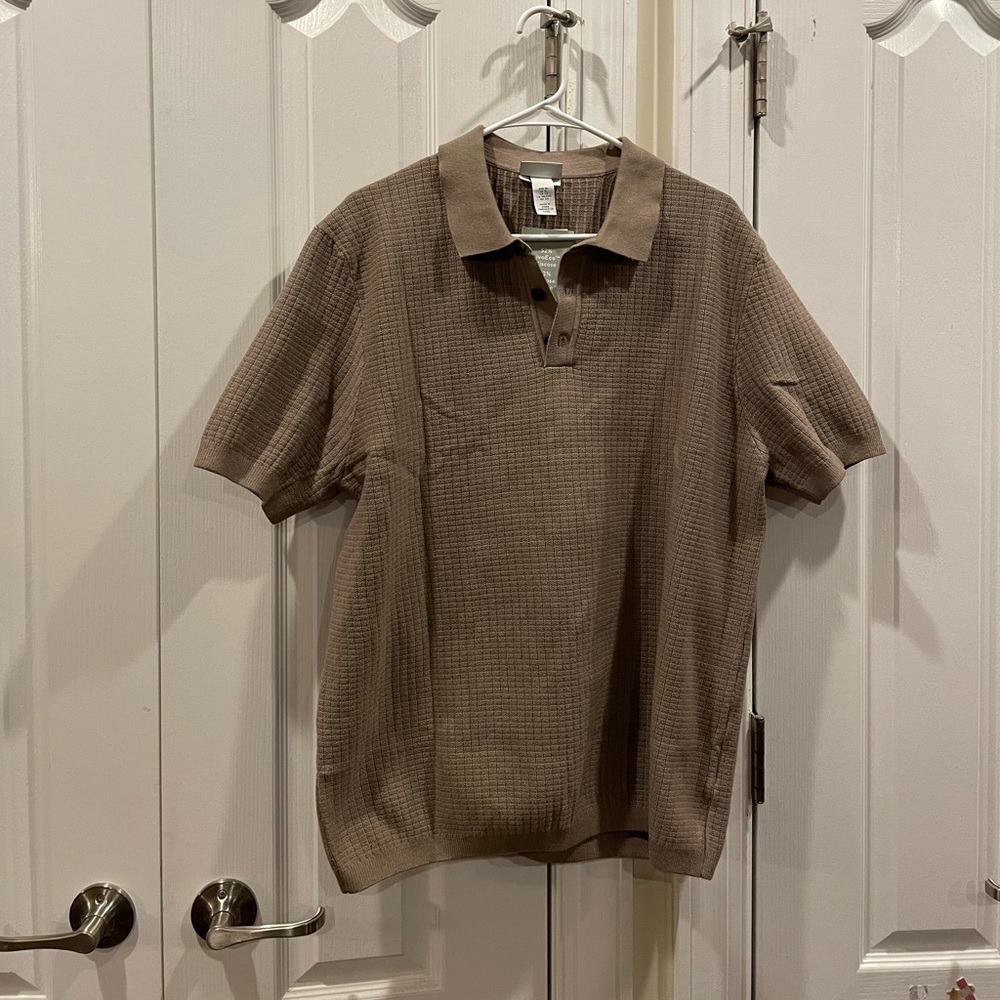 H&M textured knit polo shirt XL NWT